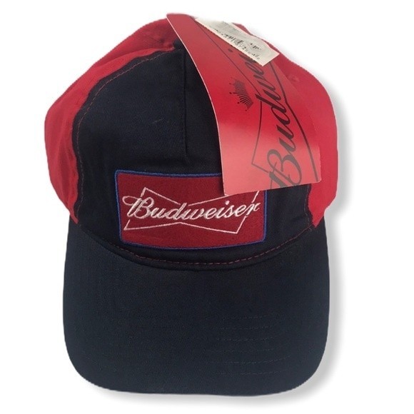 90s Budweiser Trucker Cap embroidered adjustable blue Red Logo embroidered - Picture 3 of 12